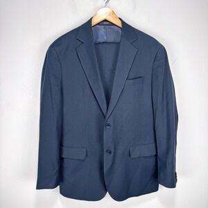 Doppleganger Boutique 2 Pc Suit‎ Men 44R (54 EUR) Navy Poly Viscose Pants 38x31
